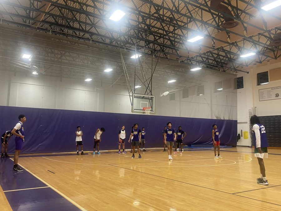 Members of the Tallwood Basketball Team practice for the upcoming season