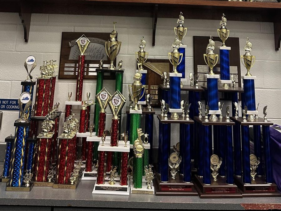 All the trophies that band won that year.