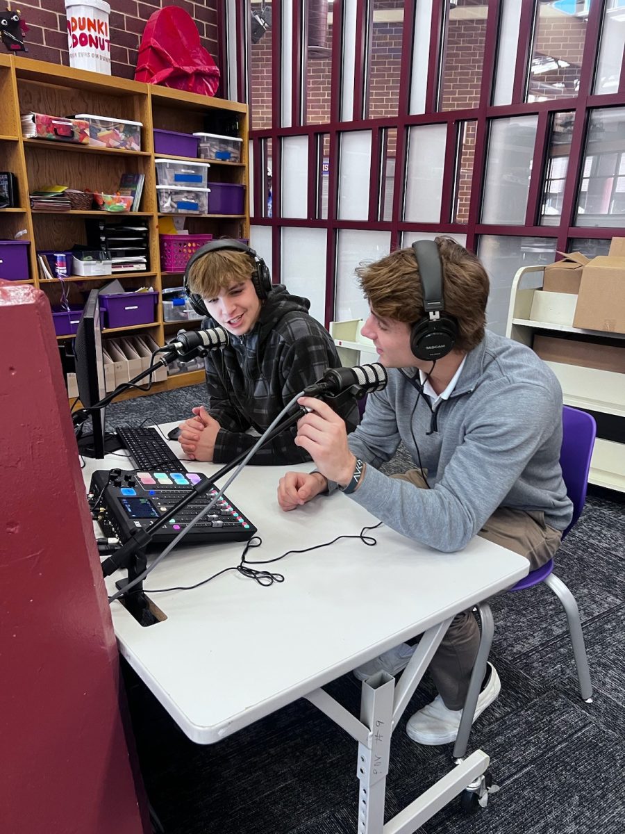 Ben Thomas and Ricky Johnson record their podcast, titled "BLT: Body Language Talks."