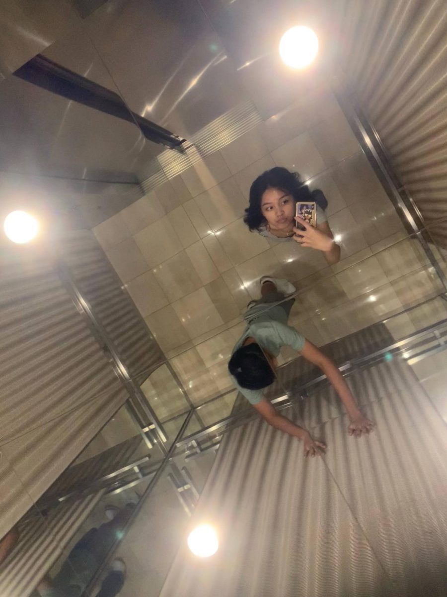 Me and my brother in the elevator